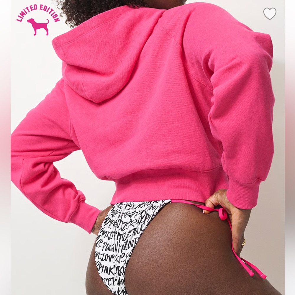 Victoria’s Secret PINK Hoodie Full Zip Fleece Jacket Medium - Picture 5 of 6